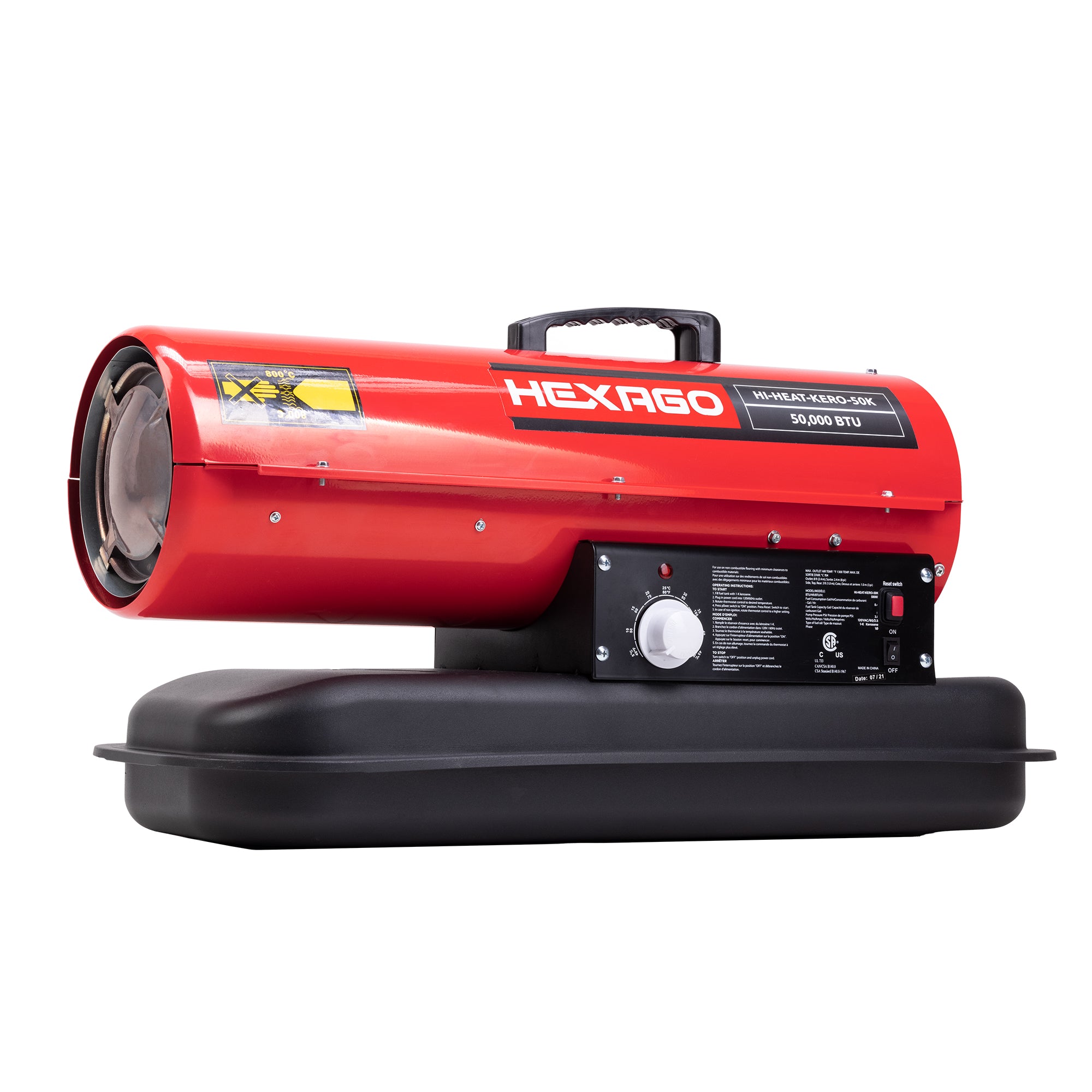 HEXAGO 50,000 BTU Industrial Kerosene Diesel Forced Air Heater, Thermo