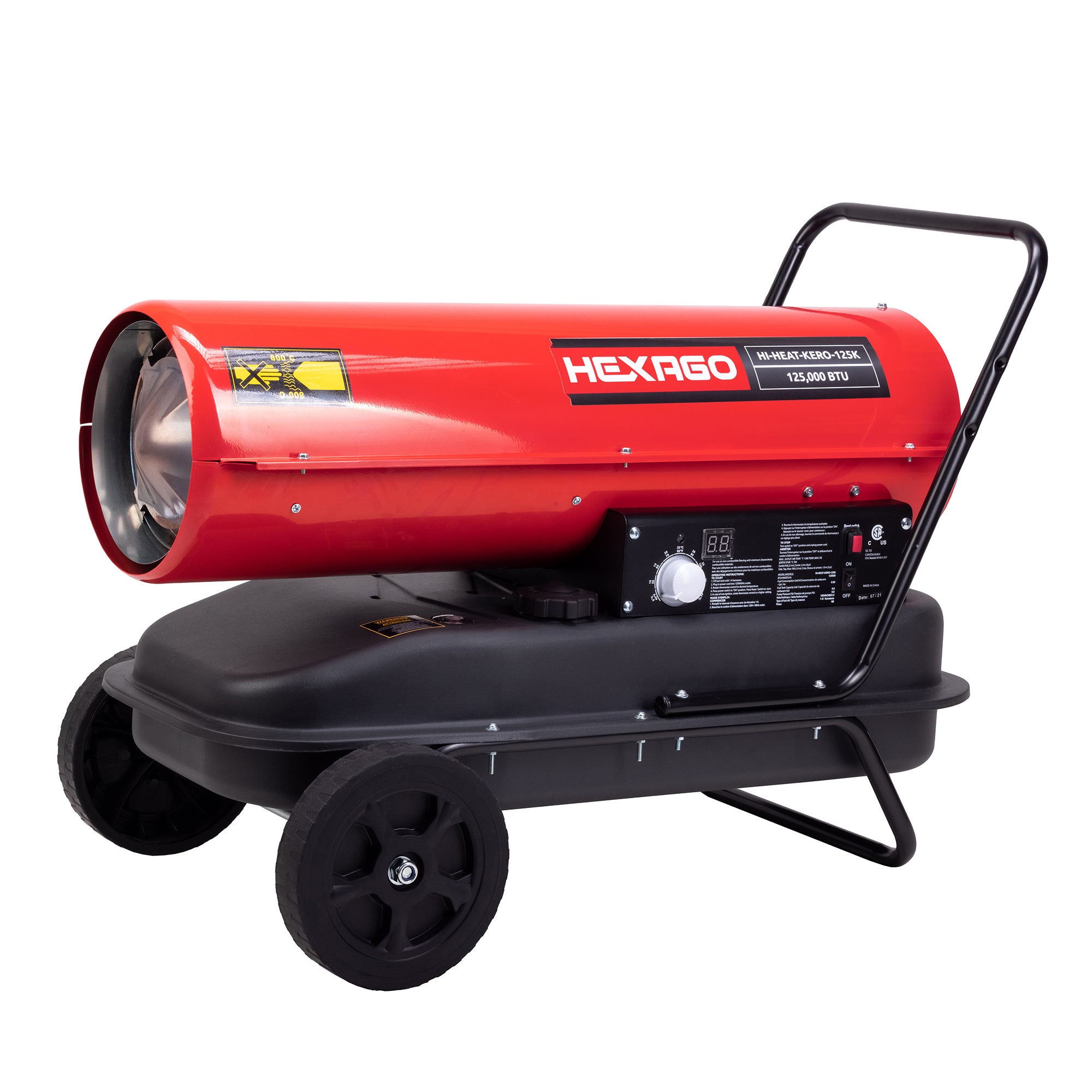 HEXAGO 125,000 BTU Industrial Kerosene Diesel Forced Air Heater, Therm