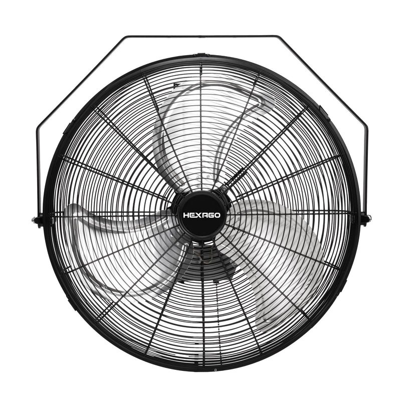 Hexago 18 Inch High Velocity Industrial Wall Fan with TEAO Enclosure Motor - 3 Speed - Industrial, Commercial, Residential Use - UL Safety Listed