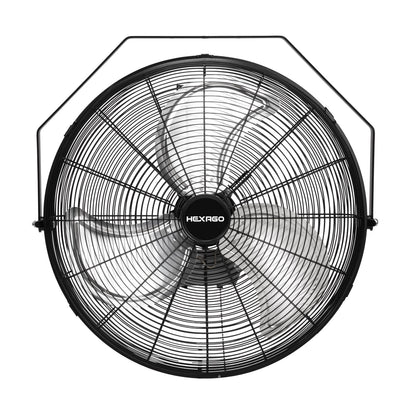 Hexago 18 Inch High Velocity Industrial Wall Fan with TEAO Enclosure Motor - 3 Speed - Industrial, Commercial, Residential Use - UL Safety Listed