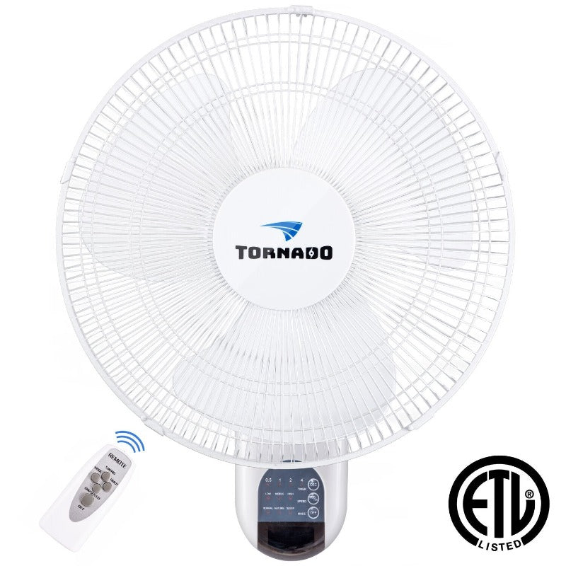 Tornado 16" Digital Remote Oscillating Wall Fan - 2650 CFM - 1 Pack - UL