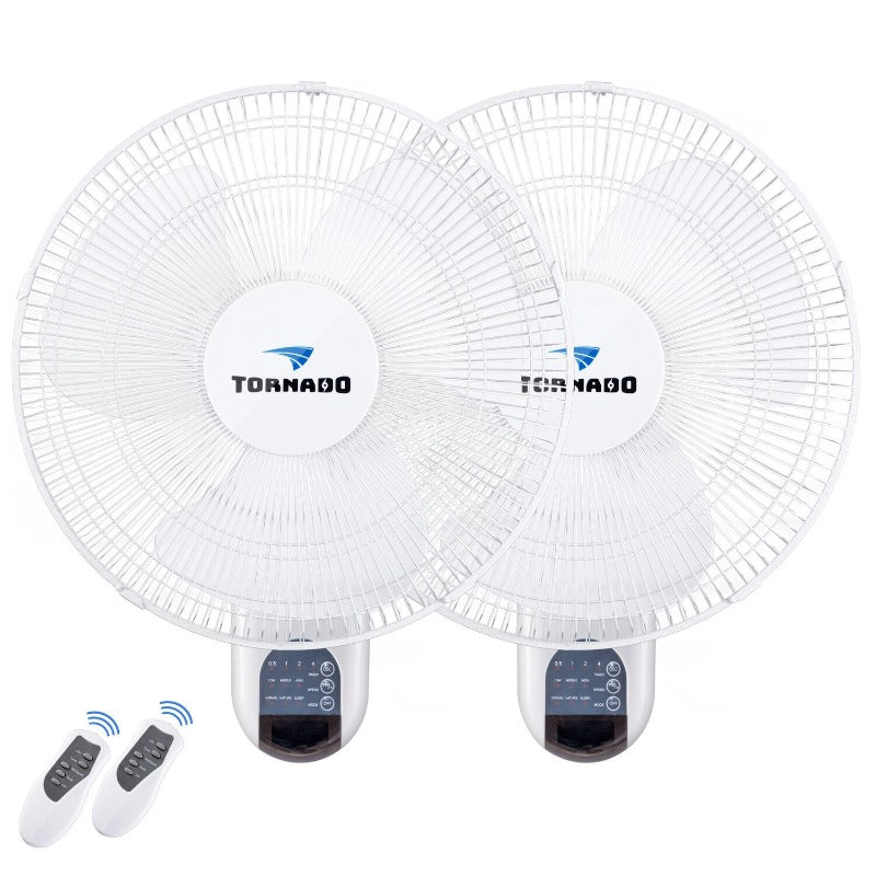 Tornado 16" Digital Remote Oscillating Wall Fan - 2650 CFM - 2 Pack - UL