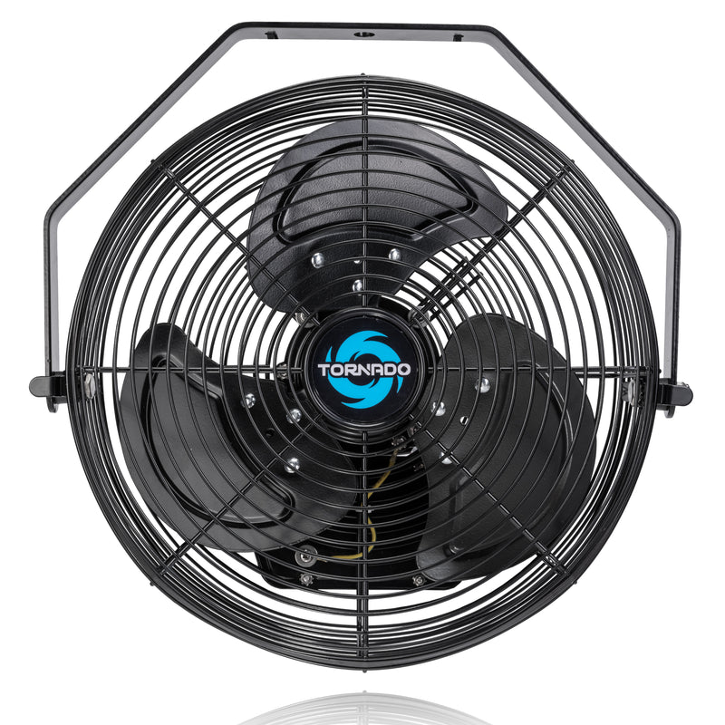 Tornado 12" Outdoor Rated IPX4 Water Resistant High Velocity Metal Wall Fan - 1650 CFM - ETL