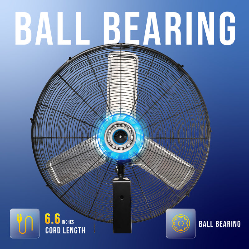 Tornado 30" Pro Series Metal Oscillating Wall Fan - 8850 CFM - UL
