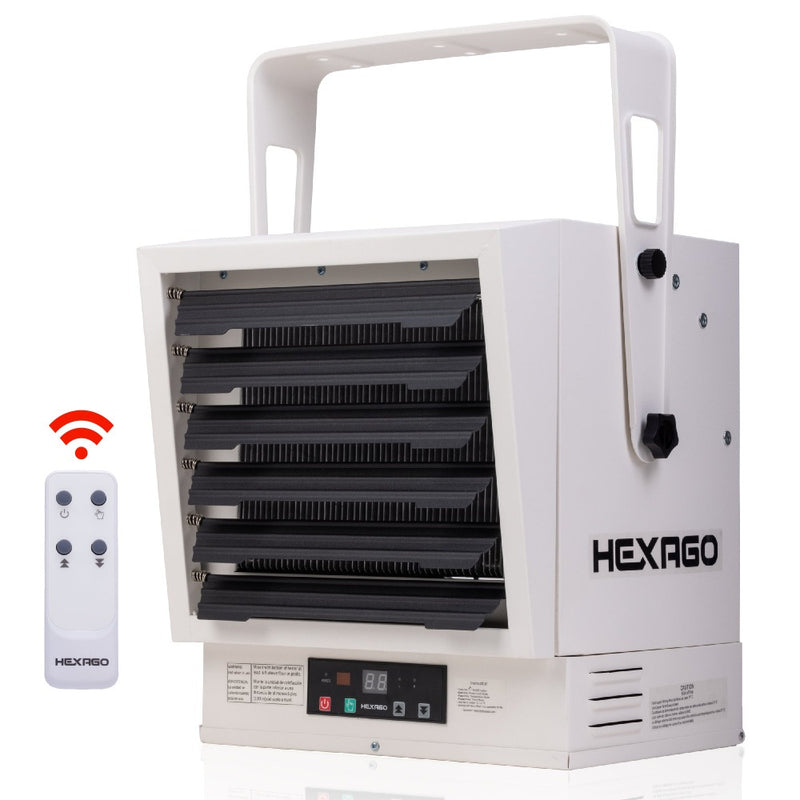 HEXAGO 10000W Industrial Indoor Electrical Garage Space Heater w/ Remote, Thermostat and Timer, ETL Listed