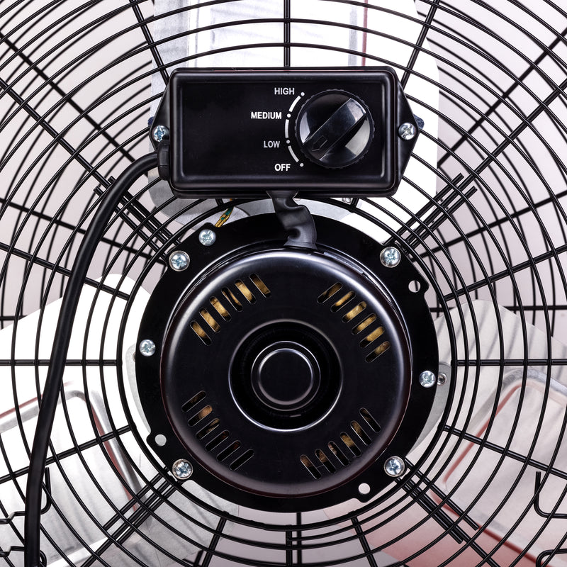 Tornado 24" High Velocity Metal Portable Tilt Blower Drum Fan - Red Wide Version - 8800 CFM - UL