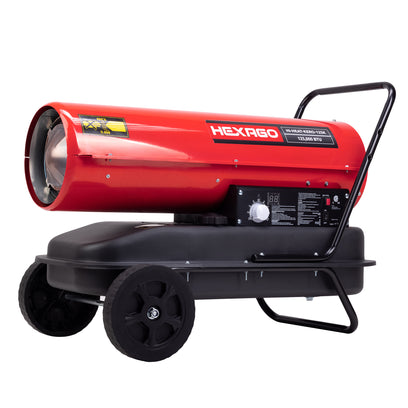 HEXAGO 125,000 BTU Industrial Kerosene Diesel Forced Air Heater, Thermostat , CSA Listed, RED