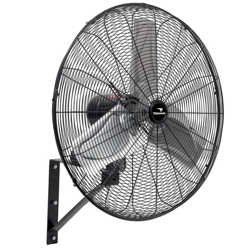 Tornado - 24 Inch Pro Series High Velocity Oscillating Wall Mount Fan – For Commercial, Industrial Use - 3 Speed - 7600 CFM - 1/4 HP - 6.6 FT Cord - UL Safety Listed
