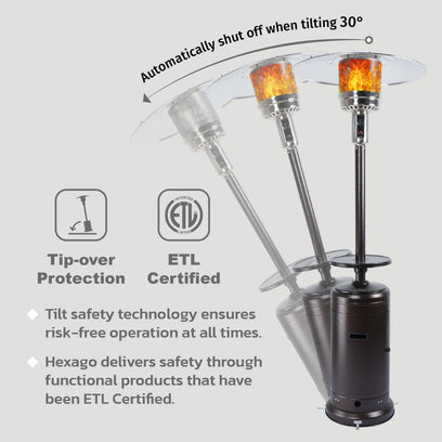 Tofino 42,000 BTU Propane Gas Patio Heater with Table and Side Door