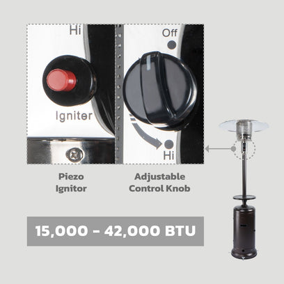Tofino 42,000 BTU Propane Gas Patio Heater with Table and Side Door