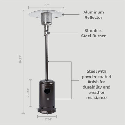 Big Sur 47,000 BTU Traditional Propane Gas Patio Heater