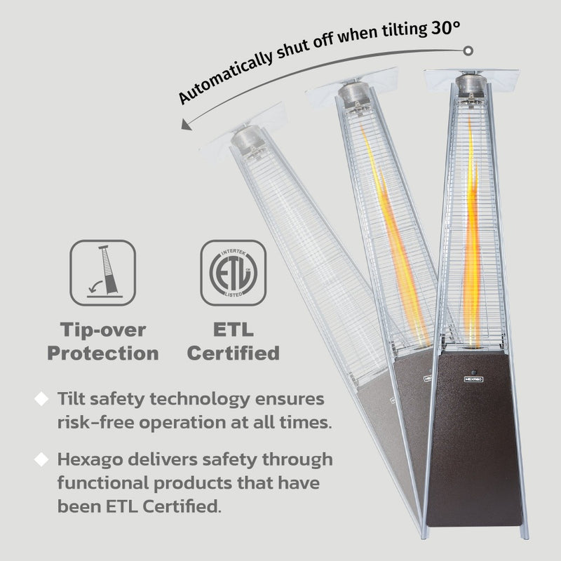Malibu 40,000 BTU Premium Pyramid Propane Gas Patio Heater