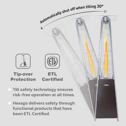 Malibu 40,000 BTU Premium Pyramid Propane Gas Patio Heater