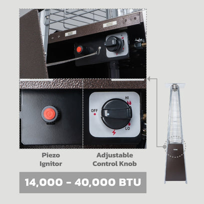 Malibu 40,000 BTU Premium Pyramid Propane Gas Patio Heater