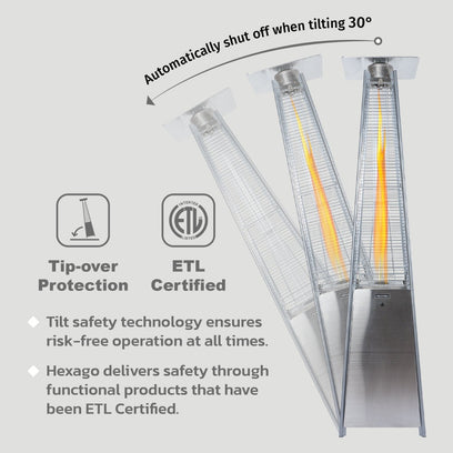 Sonoran 40,000 BTU Premium Pyramid Stainless Steel Propane Gas Patio Heater